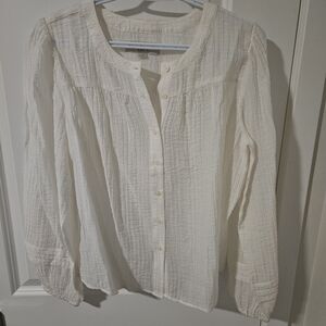 Women's White Button-Up Blouse